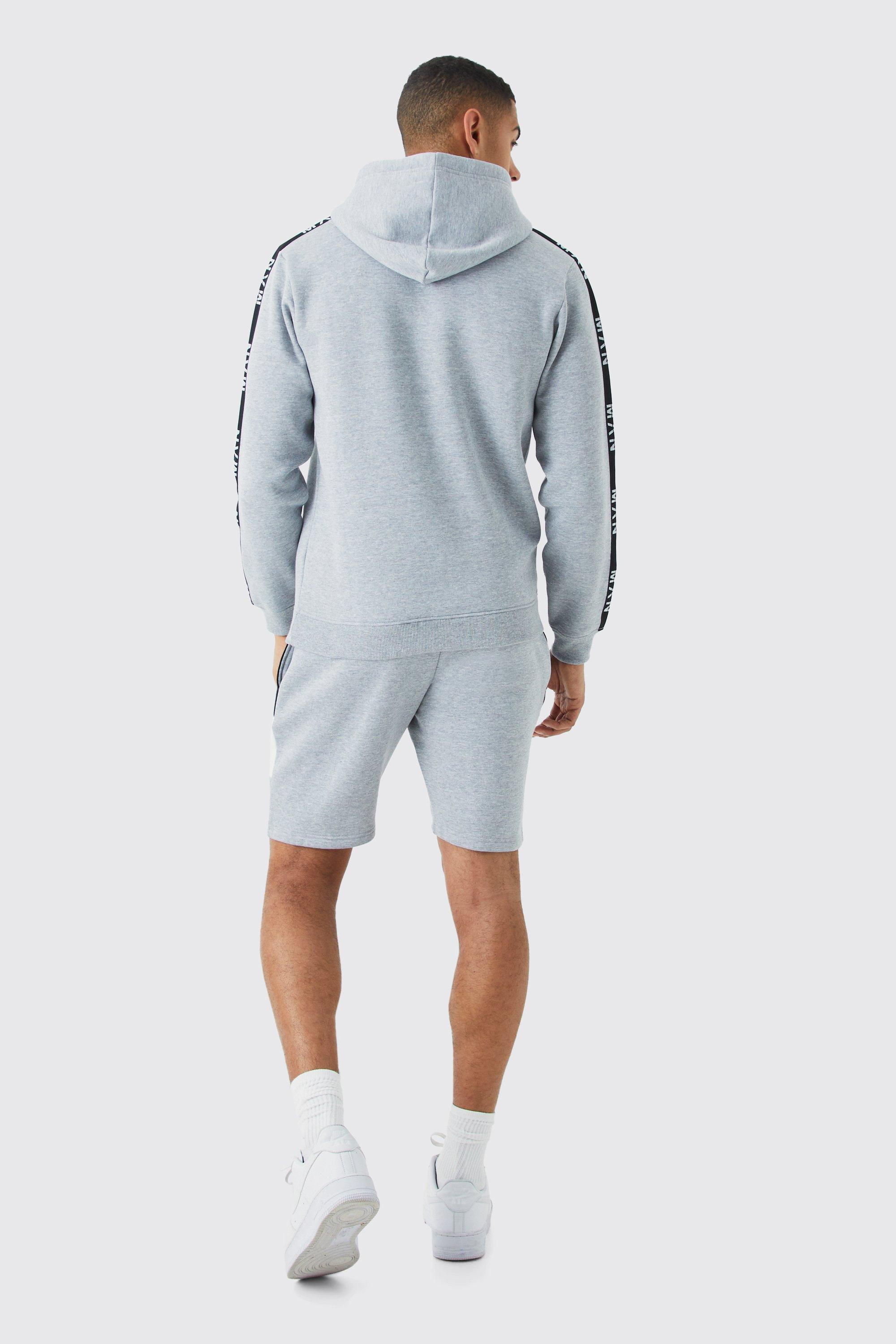 Grey nike hot sale tape hoodie